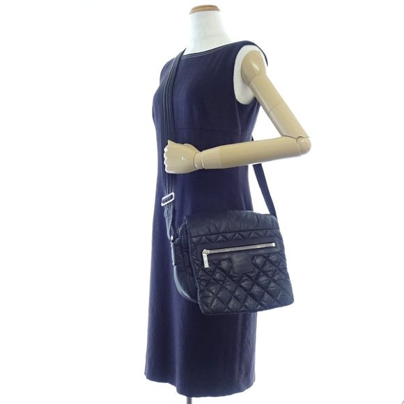 Chanel Coco Coon Shoulder Bag Small Crossbody Black Nylon x Leather - Picture 7 of 7